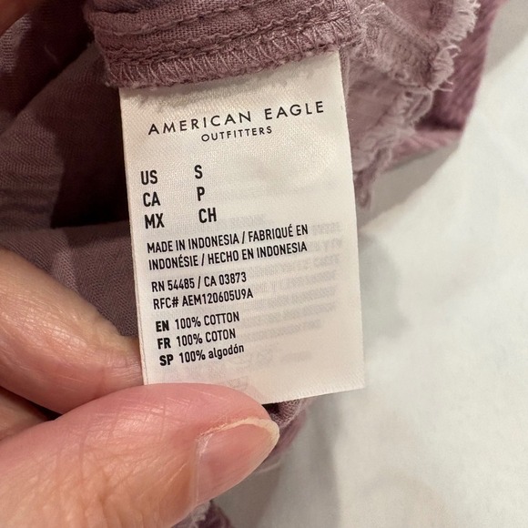 American Eagle Corduroy Crop Jacket Womens Small Mauve Button Front - Picture 8 of 8